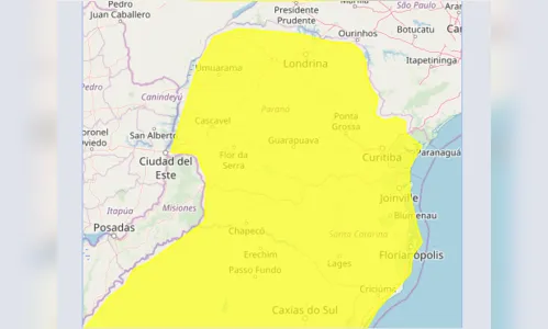 Alerta Amarelo: tempestade atinge todo Paraná nesta quarta-feira