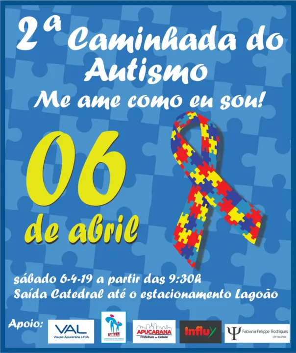 2º Caminhada do Autismo acontece no primeiro sábado de abril