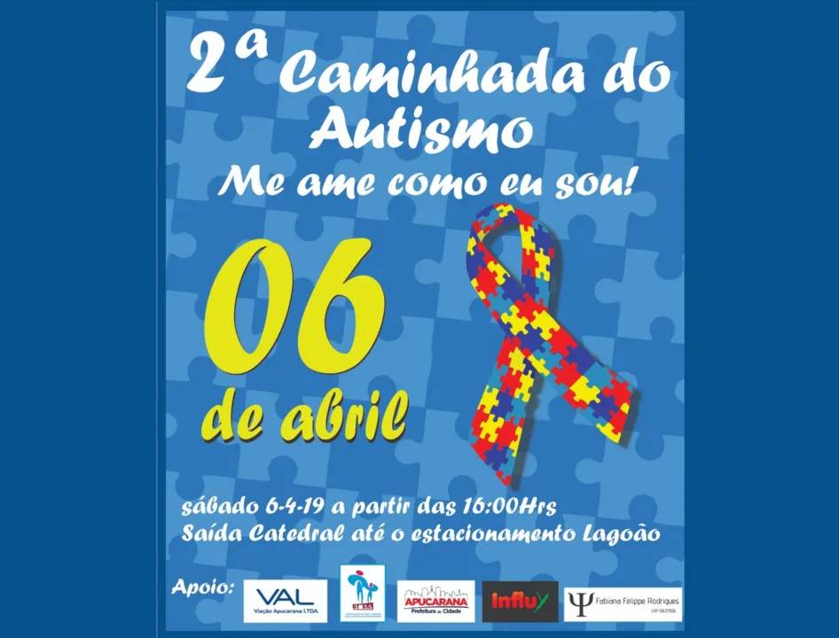 Horário da 2ª Caminhada do Autismo é alterado