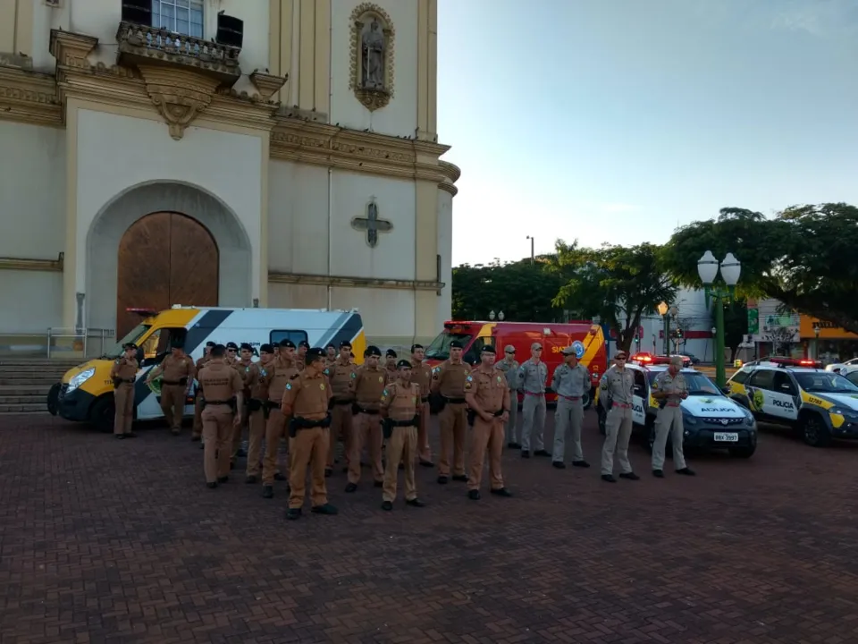 Operação foi lançada às 7 horas, na Praça Rui Barbosa, em Apucarana. Foto: Reprodução/10º BPM