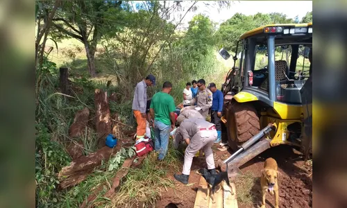Trator passa por cima de perna de trabalhador 
