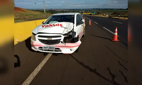 Acidente envolvendo carro e caminhão é registrado na BR-376 