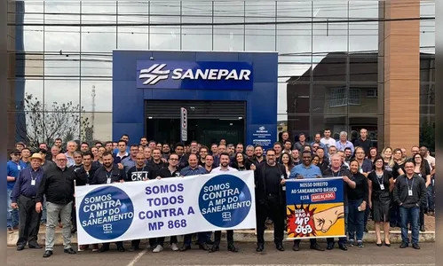 Empregados da Sanepar param atividades em repúdio à MP do Saneamento