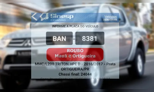 Caminhonete da prefeitura de Ortigueira é levada durante assalto