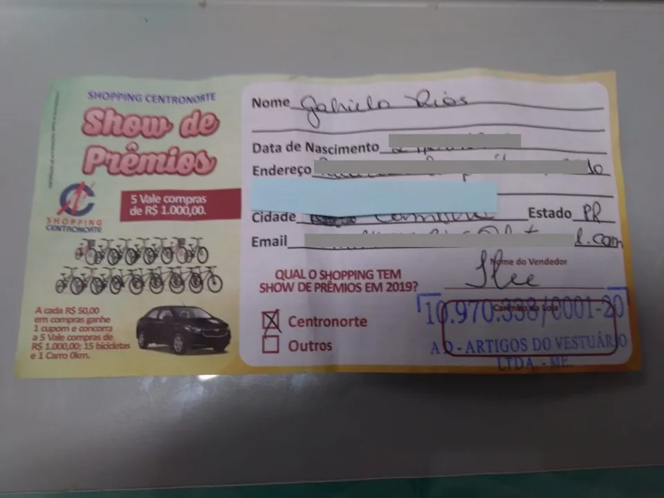 Gabriela ganhou um vale-compras de R$1 mil. Foto: Divulgação/Shopping Centronorte