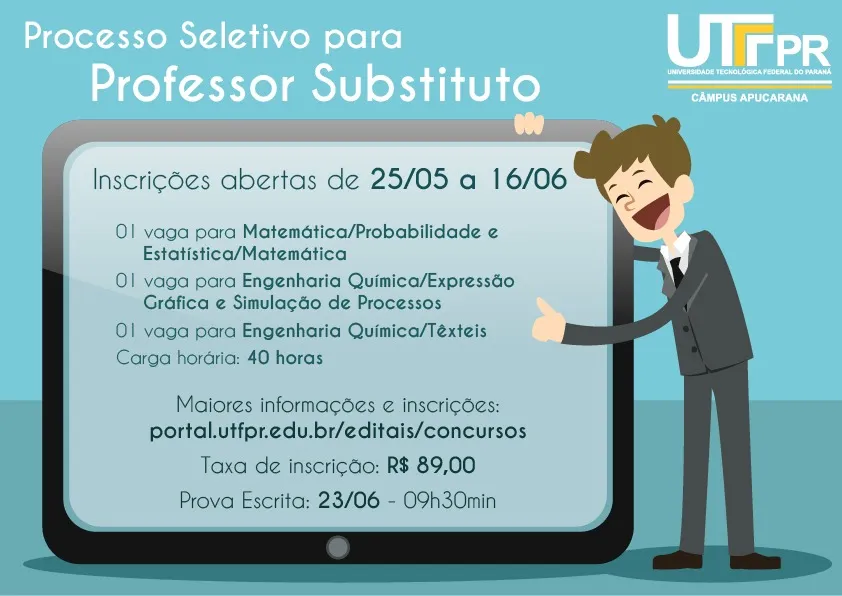 UTFPR contrata professor substituto 