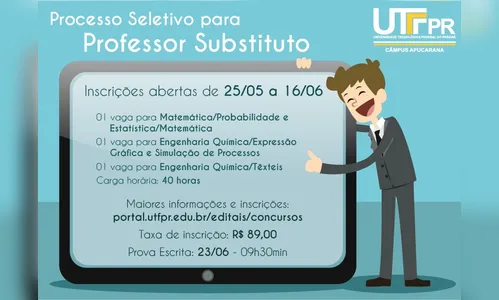 UTFPR contrata professor substituto 
