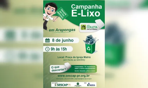 
							SESCAP-PR realiza campanha de recolhimento de lixo eletrônico em Arapongas
						
						