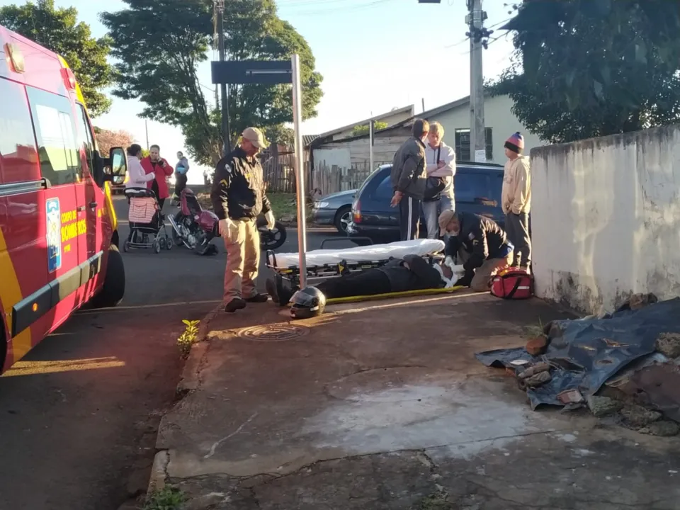Motociclista se envolve em acidente nesta manhã em Apucarana 