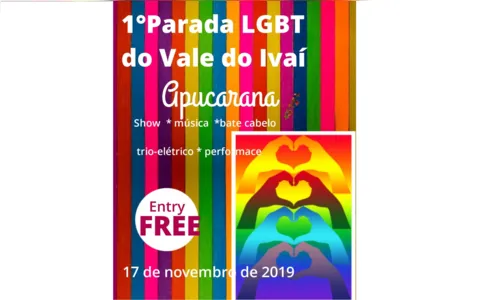 
						
							Parada LGBT de Apucarana acontece em novembro
						
						