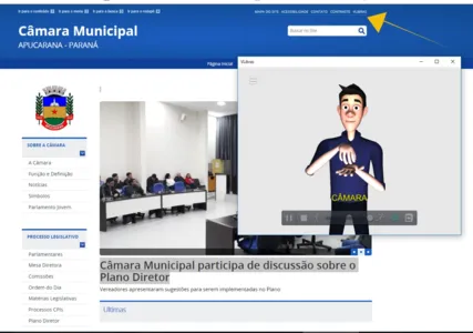 Site da Câmara de Apucarana tem o VLibras: ferramenta para tradução 