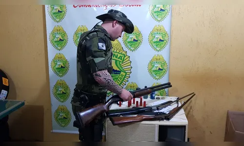 PM Ambiental apreende armas em Rio Bom