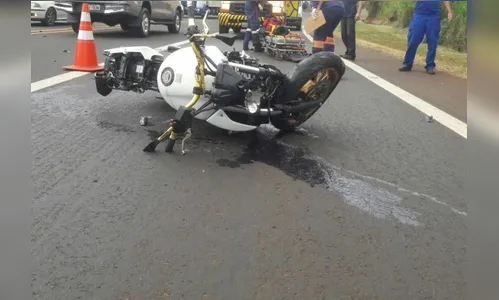 Casal fica ferido após acidente de moto na PR-444, em Apucarana