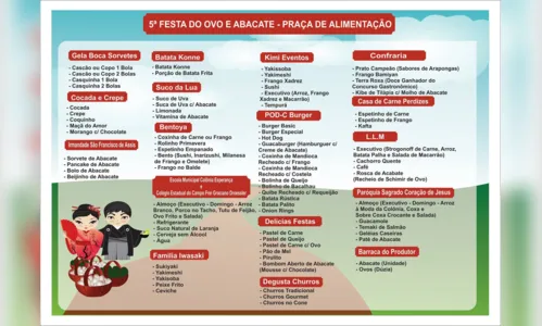 
						
							5ª Festa do Ovo e do Abacate acontece neste final de semana
						
						