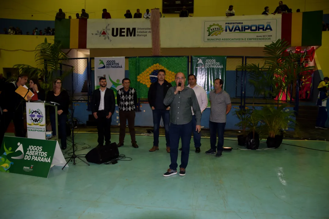 Na abertura dos JAP´s, o prefeito Miguel Amaral enfatizou a importância da prática de esportes e desejou boa sorte aos atletas - Foto: Ivan Maldonado