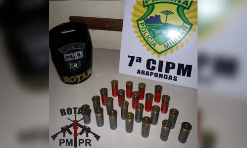 PM de Arapongas apreende munições calibre 12