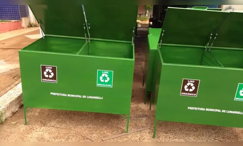 Prefeitura de Lunardelli adquire novas lixeiras para a Praça do Santuário