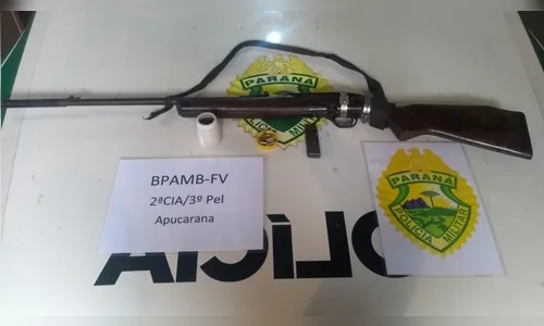 Arma de fogo e munições são apreendidas pela Polícia Militar Ambiental em Lidianópolis