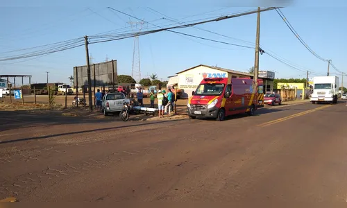 Acidente envolvendo carro e moto acontece em Apucarana nesta manhã 