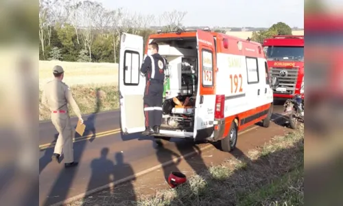 Morador de Lidianópolis fica ferido em queda de moto na PR 082
