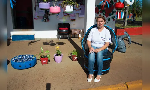 Artesãos de Apucarana transformam pneus em arte; O resultado é incrível