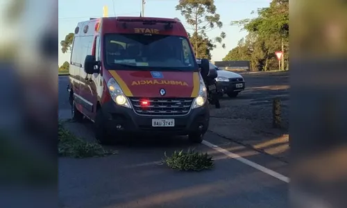 Motociclista bate em caminhão na manhã de hoje em Apucarana 