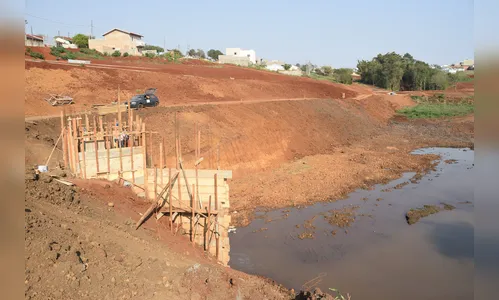 Estrutura de barragem do Centro de Lazer e Esportes de Jardim Alegre está sendo concluído
