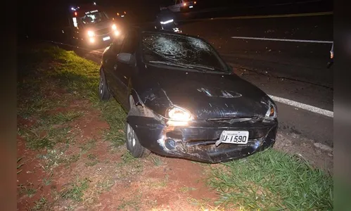 Colisão traseira entre dois carros acontece na BR-376