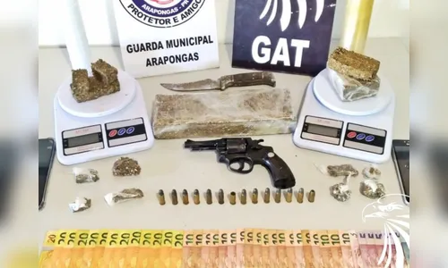 GM de Arapongas apreende revólver e maconha 
