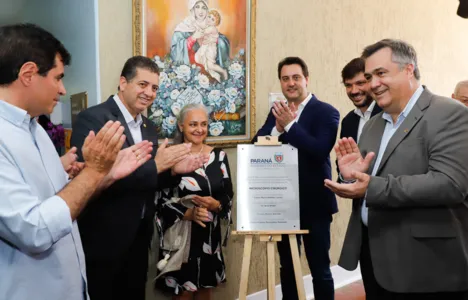 NA quarta-feira (16), o governador Carlos Massa Ratinho Junior entregou a última etapa das obras de modernização física da Santa Casa de Londrina. (Foto: RODRIGO FELIX LEAL)