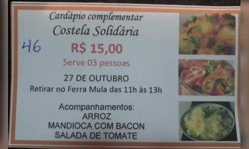 
							Costelada solidária em prol do Lar Sagrada Família e Edhucca
						
						