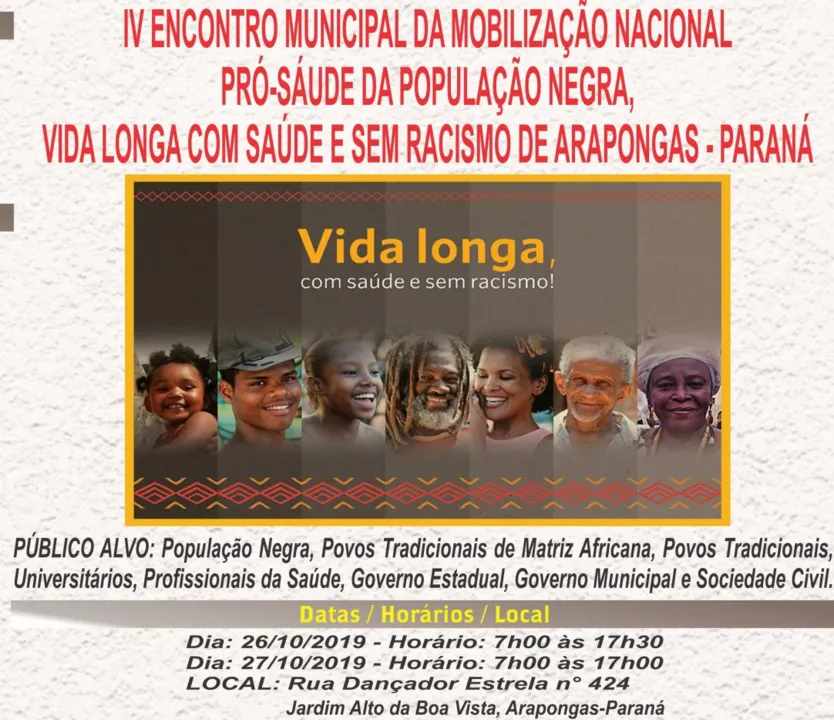 Arapongas recebe IV Encontro Municipal de Mobilização Nacional Pró-saúde da população negra