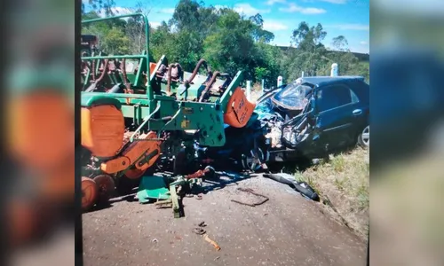 Morre no hospital vítima de acidente entre carro e plantadeira 