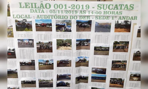 DER leiloa 110 lotes de sucatas de veículos automotores
