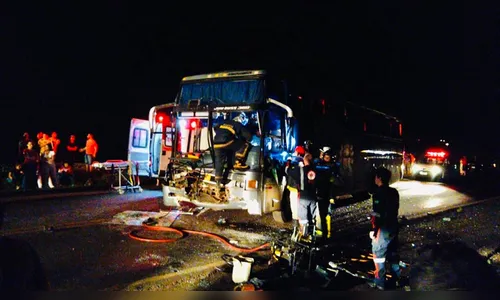 Motorista de ônibus fica ferido em acidente com caminhão na PR 466