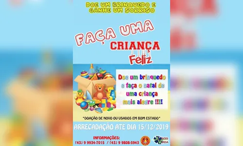 SOS Vida realiza arrecadação de brinquedos para Natal Solidário
