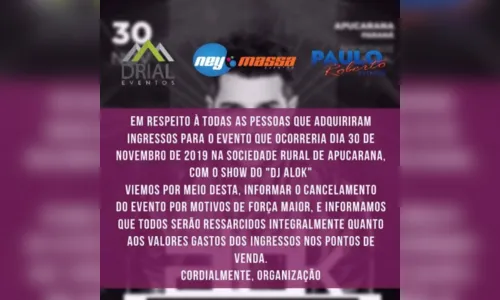
							Show do DJ Alok em Apucarana é cancelado 
						
						