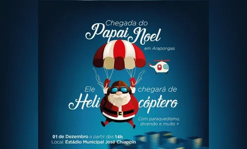 Papai Noel chega nesta tarde em Arapongas 