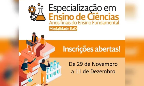 Últimos dias de inscrição para a especialização em Ensino de Ciências