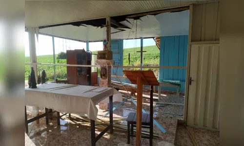 Capela é alvo de furto em Uraí; paredes de madeira de peroba rosa foram levadas