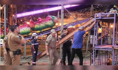 Brinquedo de parque de diversões se solta e deixa feridos no Litoral do Paraná
