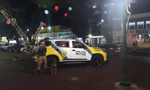 PM utiliza cão farejador em patrulhamentos da Operação Natal em Apucarana