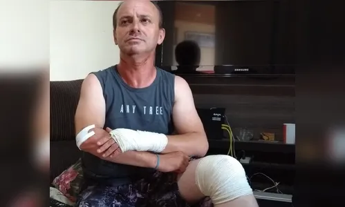 Motociclista de Apucarana fica ferido após se enroscar em fio telefônico