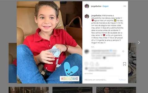 Avó de Eduardo, o arquiteto e decorador Jorge Elias, fez postagem em homenagem ao neto (Reprodução/Redes Sociais)