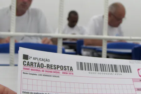 As provas do Exame Nacional do Ensino Médio Para Privados de Liberdade (Enem-PPL) foram aplicadas nesta terça e quarta-feira (11 e 12), em 28 unidades prisionais de todas as regiões do Estado. (Foto: Depen)