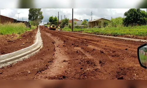 Obras de galerias e meio fio já estão avançadas no Santiago