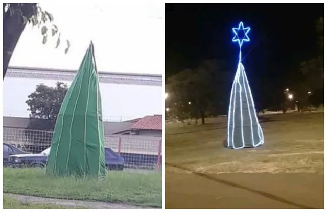 Árvore de Natal da Prefeitura de Rio Claro vira meme na internet
