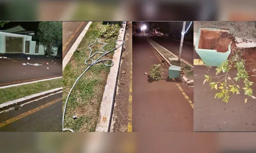 Vândalos destroem lâmpadas e enfeites de Natal, em Lunardelli 