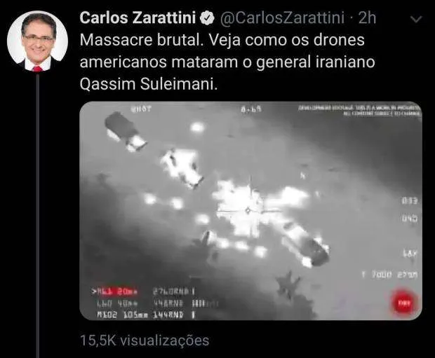 Deputado do PT publica vídeo falso sobre ataque americano usando imagens de jogo