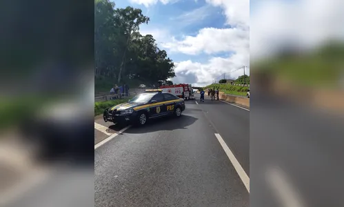 Idoso é atropelado por carreta na BR 376